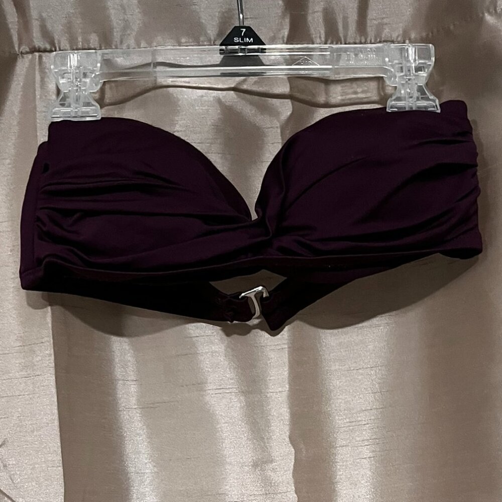Maroon Strapless Bathing Suit Top
